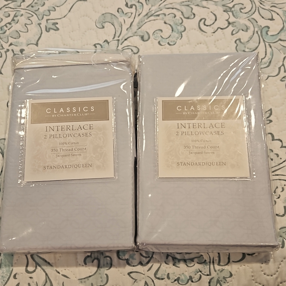 Two packages Light Blue Pillow CASES. NEW